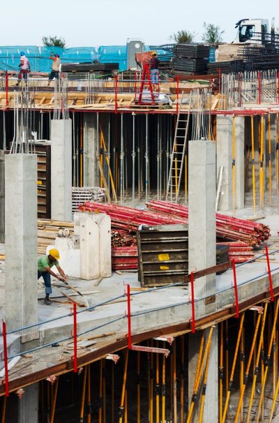 View of building new concrete houses